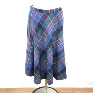 Vtg Present Co. Teal Pink Purple Yellow Plaid Wool